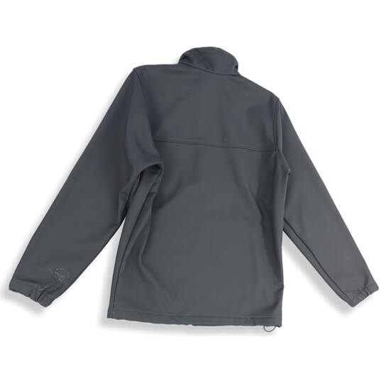 Womens Black Long Sleeve Pockets Mock Neck Full-Zip Jacket Size Small image number 2