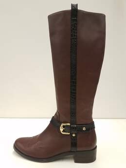 Vince Camuto Vincina Brown Leather Zip Tall Knee Riding Boots Women's Size 9 M alternative image