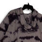 NWT Womens Purple Gray Tie Dye Long Sleeve Graphic Pullover Hoodie Size 3 image number 4