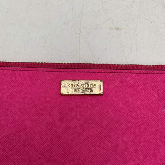 Kate Spade New York Womens Pink Inner Pocket Zipper Clutch Wristlet Wallet image number 4