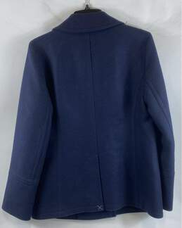 NWT J.Crew Womens Navy Blue Long Sleeve Collared Double Breasted Pea Coat Size 8 alternative image