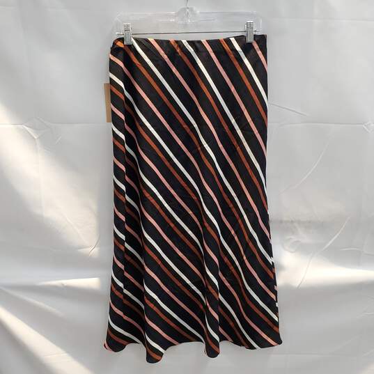 Halogen Black Barbara Striped Skirt NWT Size M image number 3