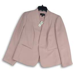NWT Talbots Womens Pink Long Sleeve Open Front Blazer Size 14wp