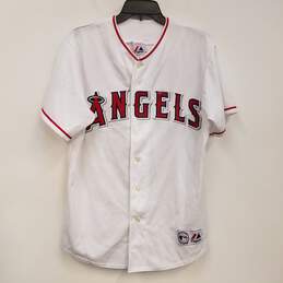 Mens White Red Los Angeles Angels Garret Anderson #16 MLB Jersey Size M