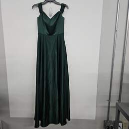 Green Off the Shoulder Gown