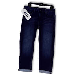 NWT Womens Blue Denim Medium Wash Stretch Slim Boyfriend Jeans Size 10