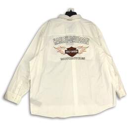 Genuine MotorClothes Harley Davidson Mens White Button-Up Shirt Size 4XL alternative image