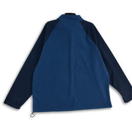 Mens Blue Long Sleeve Quarter-Zip Mock Neck Pullover Sweater Size 2XL alternative image