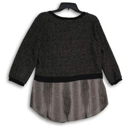 Elie Tahari Womens Black Round Neck 3/4 Sleeve Pullover Sweater Size M alternative image