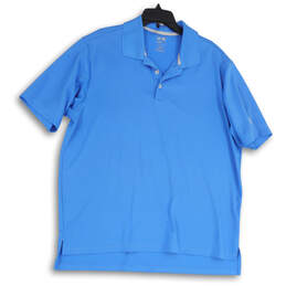 Mens Blue Short Sleeve Collared Slit Hi-Low Climalite Polo shirt Size XL