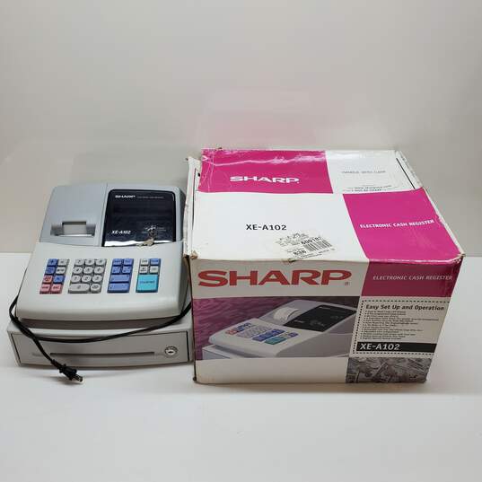 Sharp Electronic Cash Register XE-A102 W/Box Untested #4 image number 1