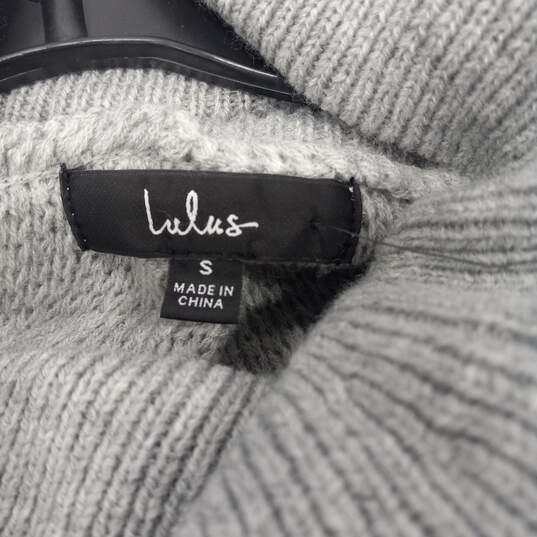 Lulus Women's LS Gray Knit Turtleneck Sweater Dress Size S image number 3