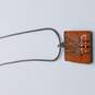 Sterling Silver Resin Square Pendant 16.5inch Necklace 5.8g image number 3