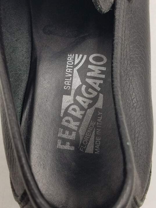 Authentic Salvatore Ferragamo Black Gancini Loafers M 8D image number 8