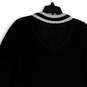 NWT Womens Black White Long Sleeve V-Neck Pullover Sweater Size Large image number 2