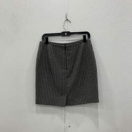 Womens Black White Geometric Back Zip Straight & Pencil Skirt Size 6P alternative image