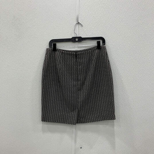 Womens Black White Geometric Back Zip Straight & Pencil Skirt Size 6P image number 2