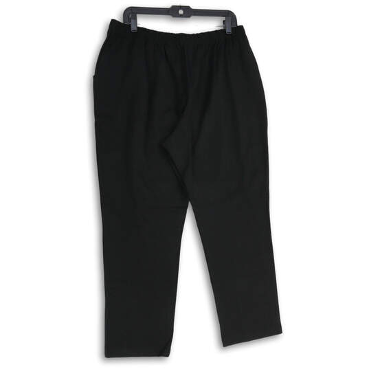 Womens Black Elastic Waist Slash Pocket Pull-On Ankle Pants XL Petite image number 2