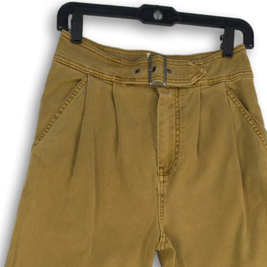 Free People Womens Tan Pleated-Front Slash Pocket Ankle Pants Size 2 image number 3