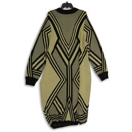 NWT Womens Black Gold Crew Neck Long Sleeve Sweater Dress Size 26/28 alternative image