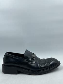 Authentic Gucci Black Square-Toe Loafers M 8E