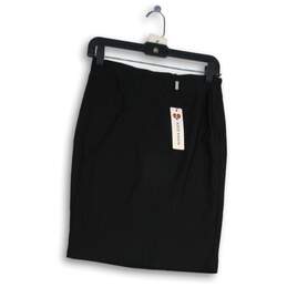 NWT Womens Black Flat Front Side Zip Straight & Pencil Skirt Size Small
