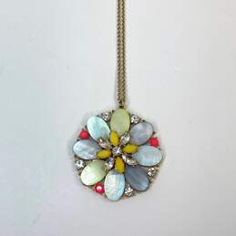 Designer Kate Spade New York Gold-Tone Floral Mandala Crystal Pendant Necklace alternative image