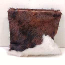 Brown And White Cow Hide/Fur Zip Up Pillow Lining alternative image