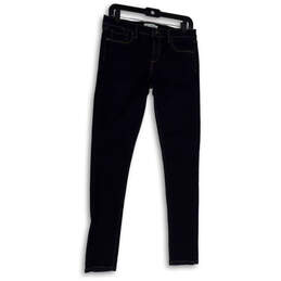 Womens Blue Denim Dark Wash Stretch Pockets Skinny Leg Jeans Size 29 alternative image