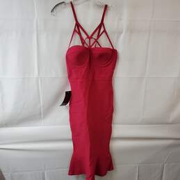 Bebe Melissa Flare Hot Pink Bandage Dress Women's Medium NWT