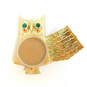 2 Vintage Avon Goldtone Green Rhinestone Eyes Owl Bird Compact Holder Brooches Set 52.1g image number 5