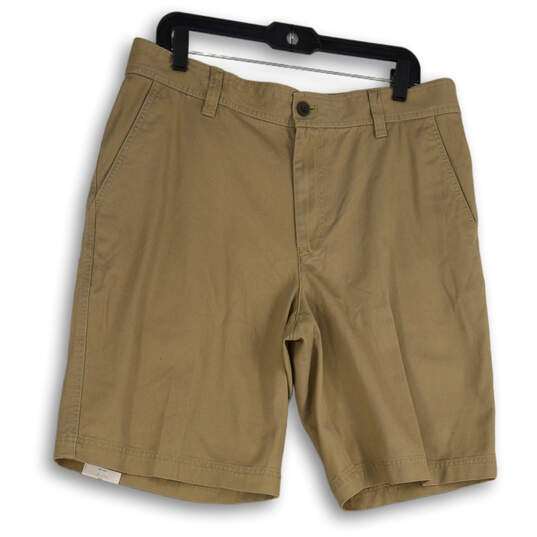 NWT Mens Tan Flat Front Slash Pocket Chino Shorts Size 35W  x 10.5 image number 1