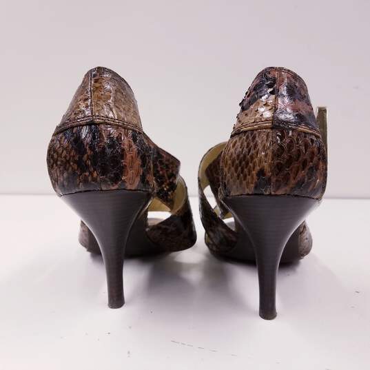 Michael Kors Genuine Snakeskin Leather Sandal Pump Heels Shoes Size 9.5 M image number 4
