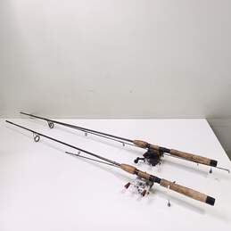 2pc Set of Cabela's Fish Eagle Graphite 6-12lb Wt Fishing Rods In Case alternative image