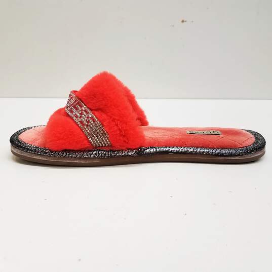 Guess Slippy Faux Fur Rhinestone Slide Slippers Women's Size 7M image number 2