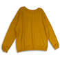 Womens Yellow Graphic Print Crew Neck Long Sleeve Pullover Sweatshirt Sz 2X image number 2