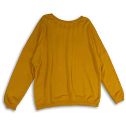 Womens Yellow Graphic Print Crew Neck Long Sleeve Pullover Sweatshirt Sz 2X alternative image