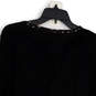 Womens Black Split Neck Long Sleeve Regular Fit Pullover Blouse Top Sz PL image number 4