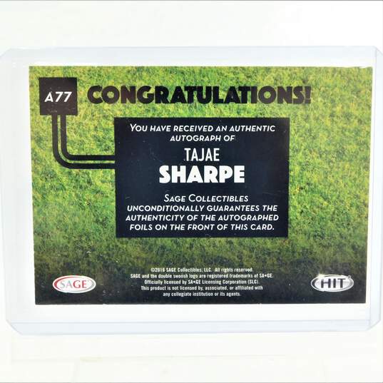 2016 Tajae Sharpe SAGE Hit Rookie Autographs Black Tennessee Titans image number 3