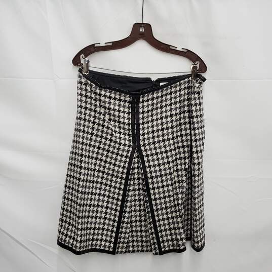 VTG Neiman Marcus WM's Houndstooth Wool Blend Swing Coat & Skirt Set Size 14 image number 3