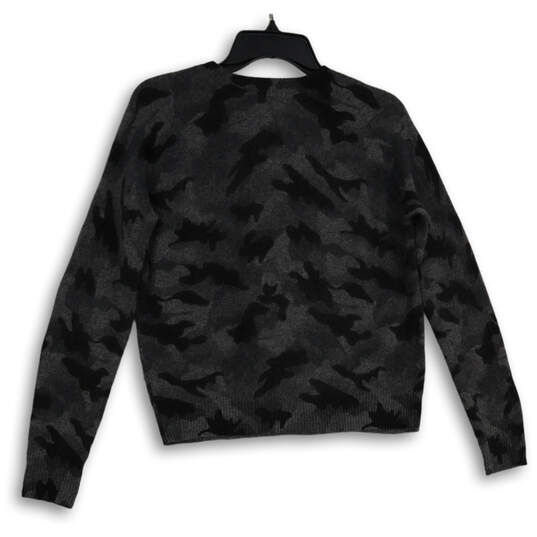 Womens Black Camouflage Crew Neck Long Sleeve Pullover Sweatshirt Size S image number 2