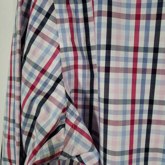 Mens Non-Iron Plaid Collared Long Sleeve Button-Up Shirt Size X-Large image number 3