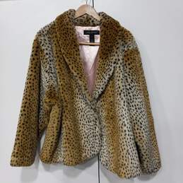 Lane Bryant Faux Fur Animal Print Blazer Coat Size 26/28