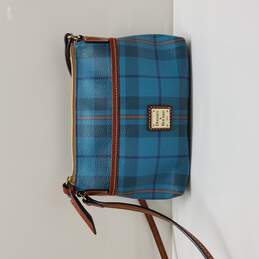Dooney & Bourke Teal/Brown Plaid Crossbody Leather Bag