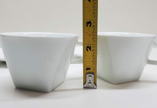 Nespresso Pure Big Game Cups Saucers White Porcelain Coffee Espresso image number 3