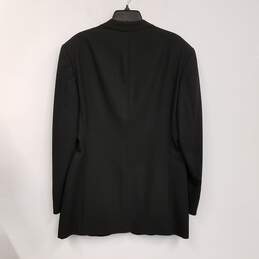 Armani Collezioni Mens Black Long Sleeve Notch Lapel Two-Button Blazer Size Large alternative image