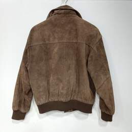 Copper Key Bomber Style Leather Brown Full Zip Jacket Size Small alternative image