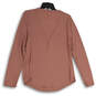 Womens Pink Henley Neck Long Sleeve Pullover Activewear Top Size Large image number 2