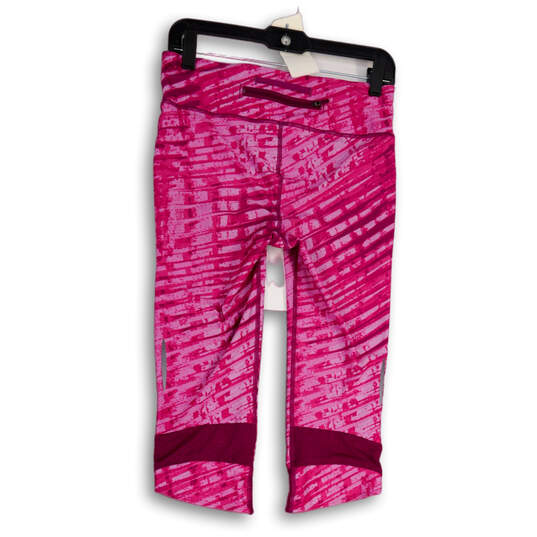 Womens Pink Fly By Printed Elastic Waist Pull-On Capri Leggings Size Medium image number 2