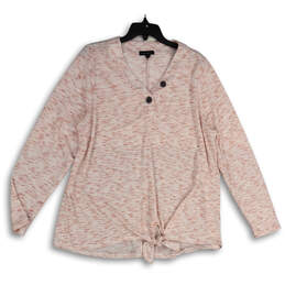 Womens Pink Space Dye Button Detail Tie Waist Blouse Top Size 18/20
